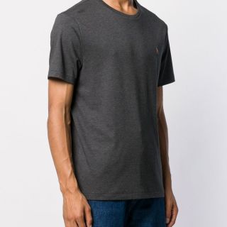 Grey Logo Embroidered T-Shirt