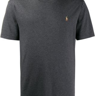 Grey Logo Embroidered T-Shirt