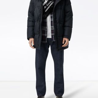 Logo Detail Hooded Puffer Coat