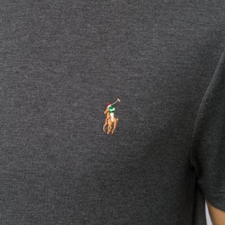 Grey Logo Embroidered T-Shirt