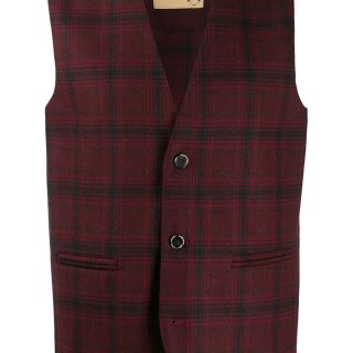 Red Tartan Knit Waistcoat